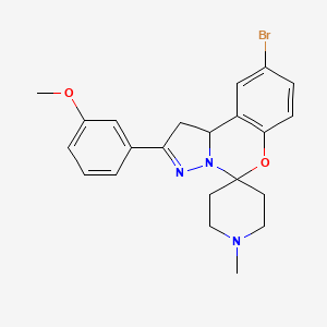 9'-Bromo-2'-(3-methoxyphenyl)-1-methyl-1',10b'-dihydrospiro[piperidine-4,5'-pyrazolo[1,5-c][1,3]benzoxazine]