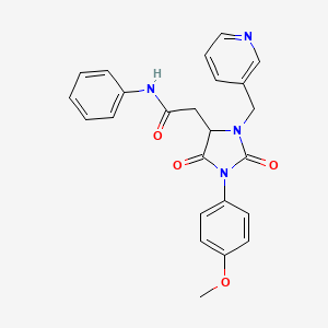 molecular formula C24H22N4O4 B11289795 2-[1-(4-methoxyphenyl)-2,5-dioxo-3-(pyridin-3-ylmethyl)imidazolidin-4-yl]-N-phenylacetamide 