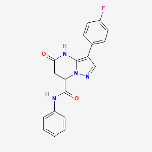 3-(4-fluorophenyl)-5-hydroxy-N-phenyl-6,7-dihydropyrazolo[1,5-a]pyrimidine-7-carboxamide