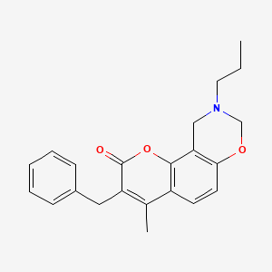 3-benzyl-4-methyl-9-propyl-9,10-dihydro-2H,8H-chromeno[8,7-e][1,3]oxazin-2-one