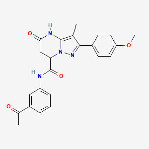 molecular formula C23H22N4O4 B11289837 N-(3-acetylphenyl)-5-hydroxy-2-(4-methoxyphenyl)-3-methyl-6,7-dihydropyrazolo[1,5-a]pyrimidine-7-carboxamide 