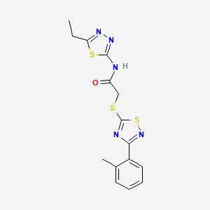 N-(5-ethyl-1,3,4-thiadiazol-2-yl)-2-((3-(o-tolyl)-1,2,4-thiadiazol-5-yl)thio)acetamide