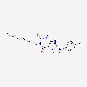 molecular formula C23H31N5O2 B11289854 4-Methyl-6-(4-methylphenyl)-2-octyl-7,8-dihydropurino[7,8-a]imidazole-1,3-dione 