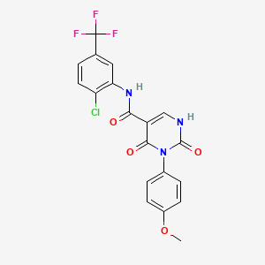 molecular formula C19H13ClF3N3O4 B11289857 N-[2-chloro-5-(trifluoromethyl)phenyl]-3-(4-methoxyphenyl)-2,4-dioxo-1H-pyrimidine-5-carboxamide 