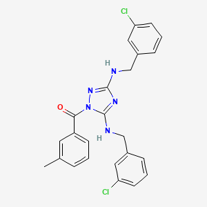 molecular formula C24H21Cl2N5O B11289867 {3,5-bis[(3-chlorobenzyl)amino]-1H-1,2,4-triazol-1-yl}(3-methylphenyl)methanone 