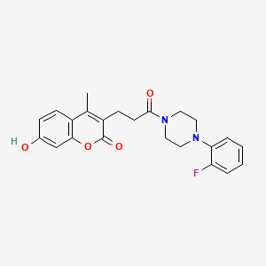 molecular formula C23H23FN2O4 B11289891 3-{3-[4-(2-fluorophenyl)piperazin-1-yl]-3-oxopropyl}-7-hydroxy-4-methyl-2H-chromen-2-one 