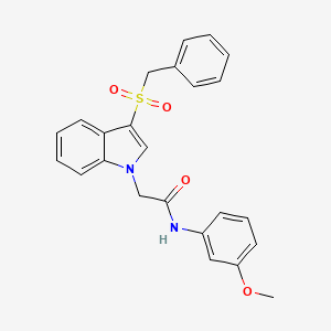 molecular formula C24H22N2O4S B11289906 2-(3-(benzylsulfonyl)-1H-indol-1-yl)-N-(3-methoxyphenyl)acetamide 