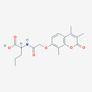 molecular formula C19H23NO6 B11289930 N-{[(3,4,8-trimethyl-2-oxo-2H-chromen-7-yl)oxy]acetyl}norvaline 