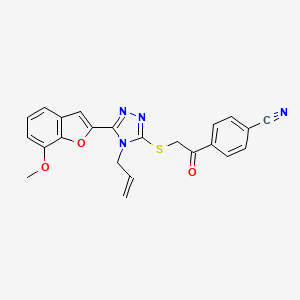 molecular formula C23H18N4O3S B11289941 4-({[5-(7-methoxy-1-benzofuran-2-yl)-4-(prop-2-en-1-yl)-4H-1,2,4-triazol-3-yl]sulfanyl}acetyl)benzonitrile 