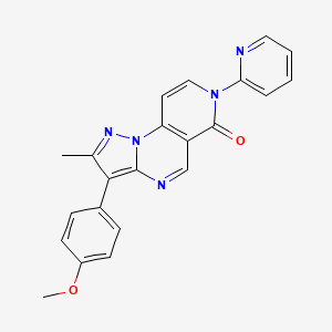 molecular formula C22H17N5O2 B11289960 3-(4-Methoxyphenyl)-2-methyl-7-(2-pyridyl)pyrazolo[1,5-A]pyrido[3,4-E]pyrimidin-6(7H)-one 