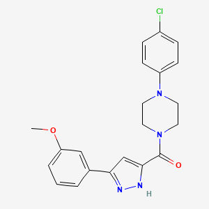 1-(4-Chlorophenyl)-4-[3-(3-methoxyphenyl)-1H-pyrazole-5-carbonyl]piperazine