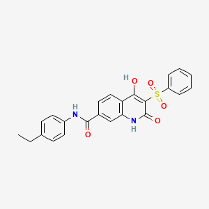 N-(4-ethylphenyl)-4-hydroxy-2-oxo-3-(phenylsulfonyl)-1,2-dihydroquinoline-7-carboxamide