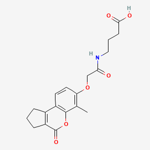 4-({[(6-Methyl-4-oxo-1,2,3,4-tetrahydrocyclopenta[c]chromen-7-yl)oxy]acetyl}amino)butanoic acid