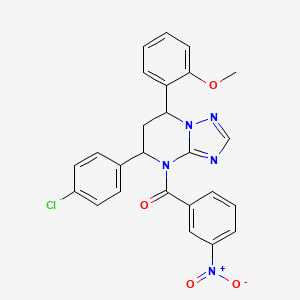 [5-(4-chlorophenyl)-7-(2-methoxyphenyl)-6,7-dihydro[1,2,4]triazolo[1,5-a]pyrimidin-4(5H)-yl](3-nitrophenyl)methanone