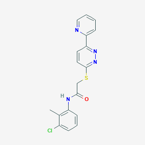 molecular formula C18H15ClN4OS B11290065 N-(3-Chloro-2-methylphenyl)-2-{[6-(pyridin-2-YL)pyridazin-3-YL]sulfanyl}acetamide 