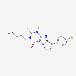 6-(4-Bromophenyl)-4-methyl-2-pentyl-7,8-dihydropurino[7,8-a]imidazole-1,3-dione