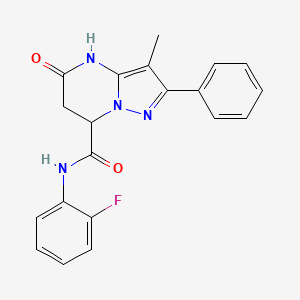 molecular formula C20H17FN4O2 B11290101 N-(2-fluorophenyl)-5-hydroxy-3-methyl-2-phenyl-6,7-dihydropyrazolo[1,5-a]pyrimidine-7-carboxamide 