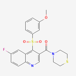 {6-Fluoro-4-[(3-methoxyphenyl)sulfonyl]quinolin-3-yl}(thiomorpholin-4-yl)methanone