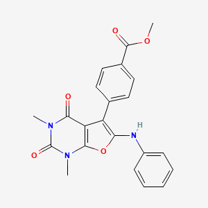 Methyl 4-[1,3-dimethyl-2,4-dioxo-6-(phenylamino)-1,2,3,4-tetrahydrofuro[2,3-d]pyrimidin-5-yl]benzoate