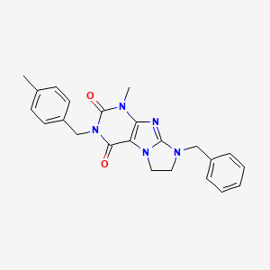 8-benzyl-1-methyl-3-[(4-methylphenyl)methyl]-1H,2H,3H,4H,6H,7H,8H-imidazo[1,2-g]purine-2,4-dione