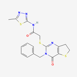 2-((3-benzyl-4-oxo-3,4,6,7-tetrahydrothieno[3,2-d]pyrimidin-2-yl)thio)-N-(5-methyl-1,3,4-thiadiazol-2-yl)acetamide