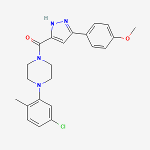 1-(5-Chloro-2-methylphenyl)-4-[3-(4-methoxyphenyl)-1H-pyrazole-5-carbonyl]piperazine