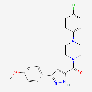 molecular formula C21H21ClN4O2 B11290236 1-(4-Chlorophenyl)-4-[3-(4-methoxyphenyl)-1H-pyrazole-5-carbonyl]piperazine 