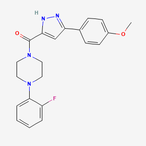 1-(2-Fluorophenyl)-4-[3-(4-methoxyphenyl)-1H-pyrazole-5-carbonyl]piperazine