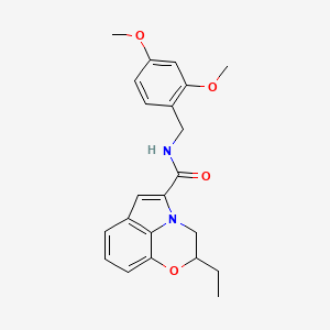 molecular formula C22H24N2O4 B11290279 N-(2,4-dimethoxybenzyl)-2-ethyl-2,3-dihydro[1,4]oxazino[2,3,4-hi]indole-5-carboxamide 