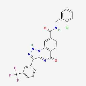 molecular formula C24H15ClF3N5O2 B11290349 N-(2-chlorobenzyl)-5-oxo-3-(3-(trifluoromethyl)phenyl)-4,5-dihydro-[1,2,3]triazolo[1,5-a]quinazoline-8-carboxamide 