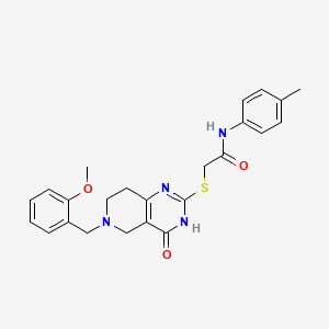 molecular formula C24H26N4O3S B11290363 2-{[6-(2-methoxybenzyl)-4-oxo-3,4,5,6,7,8-hexahydropyrido[4,3-d]pyrimidin-2-yl]sulfanyl}-N-(4-methylphenyl)acetamide 