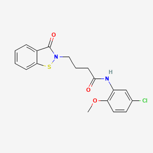 molecular formula C18H17ClN2O3S B11290369 N-(5-chloro-2-methoxyphenyl)-4-(3-oxo-1,2-benzothiazol-2(3H)-yl)butanamide 