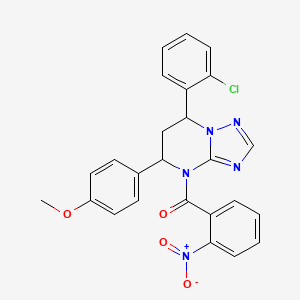 molecular formula C25H20ClN5O4 B11290439 [7-(2-chlorophenyl)-5-(4-methoxyphenyl)-6,7-dihydro[1,2,4]triazolo[1,5-a]pyrimidin-4(5H)-yl](2-nitrophenyl)methanone 