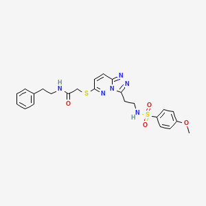 2-((3-(2-(4-methoxyphenylsulfonamido)ethyl)-[1,2,4]triazolo[4,3-b]pyridazin-6-yl)thio)-N-phenethylacetamide