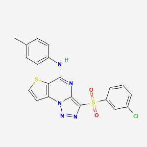 3-(3-chlorophenylsulfonyl)-N-p-tolylthieno[2,3-e][1,2,3]triazolo[1,5-a]pyrimidin-5-amine