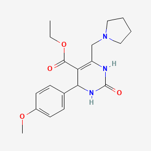 Ethyl 4-(4-methoxyphenyl)-2-oxo-6-(pyrrolidin-1-ylmethyl)-1,2,3,4-tetrahydropyrimidine-5-carboxylate