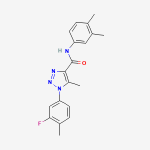 molecular formula C19H19FN4O B11290517 N-(3,4-dimethylphenyl)-1-(3-fluoro-4-methylphenyl)-5-methyl-1H-1,2,3-triazole-4-carboxamide 