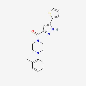 1-(2,4-Dimethylphenyl)-4-[3-(thiophen-2-YL)-1H-pyrazole-5-carbonyl]piperazine