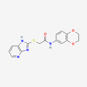 N-(2,3-dihydro-1,4-benzodioxin-6-yl)-2-(1H-imidazo[4,5-b]pyridin-2-ylsulfanyl)acetamide