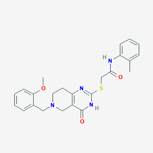 molecular formula C24H26N4O3S B11290574 2-{[6-(2-methoxybenzyl)-4-oxo-3,4,5,6,7,8-hexahydropyrido[4,3-d]pyrimidin-2-yl]sulfanyl}-N-(2-methylphenyl)acetamide 