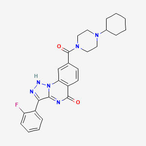 8-(4-cyclohexylpiperazine-1-carbonyl)-3-(2-fluorophenyl)-[1,2,3]triazolo[1,5-a]quinazolin-5(4H)-one