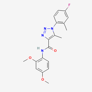 molecular formula C19H19FN4O3 B11290597 N-(2,4-dimethoxyphenyl)-1-(4-fluoro-2-methylphenyl)-5-methyl-1H-1,2,3-triazole-4-carboxamide 