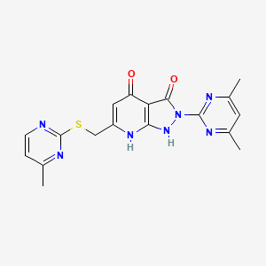 2-(4,6-dimethylpyrimidin-2-yl)-6-{[(4-methylpyrimidin-2-yl)thio]methyl}-1H-pyrazolo[3,4-b]pyridine-3,4(2H,7H)-dione