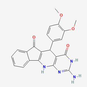 molecular formula C22H18N4O4 B11290662 6-amino-2-(3,4-dimethoxyphenyl)-5,7,9-triazatetracyclo[8.7.0.03,8.011,16]heptadeca-1(10),3(8),6,11,13,15-hexaene-4,17-dione 