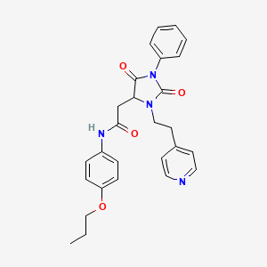 2-{2,5-dioxo-1-phenyl-3-[2-(pyridin-4-yl)ethyl]imidazolidin-4-yl}-N-(4-propoxyphenyl)acetamide