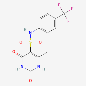 molecular formula C12H10F3N3O4S B11290695 2-hydroxy-4-methyl-6-oxo-N-[4-(trifluoromethyl)phenyl]-1,6-dihydropyrimidine-5-sulfonamide 