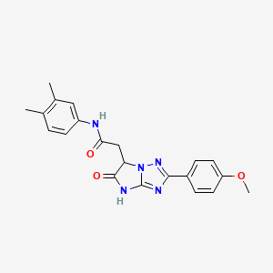 molecular formula C21H21N5O3 B11290742 N-(3,4-dimethylphenyl)-2-[2-(4-methoxyphenyl)-5-oxo-5,6-dihydro-4H-imidazo[1,2-b][1,2,4]triazol-6-yl]acetamide 