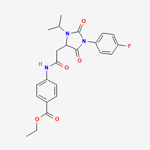 Ethyl 4-({[1-(4-fluorophenyl)-2,5-dioxo-3-(propan-2-yl)imidazolidin-4-yl]acetyl}amino)benzoate