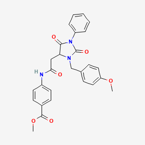 Methyl 4-({[3-(4-methoxybenzyl)-2,5-dioxo-1-phenylimidazolidin-4-yl]acetyl}amino)benzoate