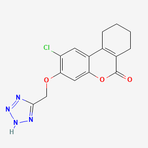 molecular formula C15H13ClN4O3 B11290795 2-chloro-3-(1H-tetrazol-5-ylmethoxy)-7,8,9,10-tetrahydro-6H-benzo[c]chromen-6-one 